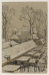 30128 Gezicht op de besneeuwde daken van de Fockstraat en de Suikerstraat te Utrecht vanuit het huis van de kunstenaar, ...